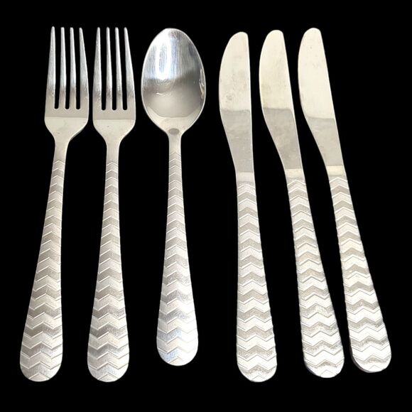 LOT OF 6 CAMBRIDGE "BERKSHIRE SAND" PATTERN STAINLESS STEEL FLATWARE Mixed - Picture 1 of 11